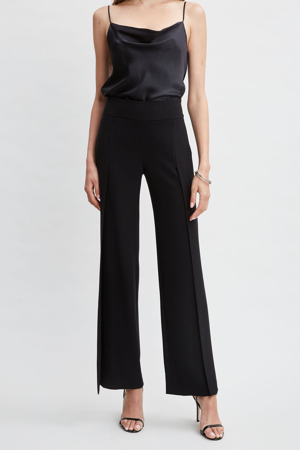 Women Crepe Overlay Slit Pant  | Elie Tahari