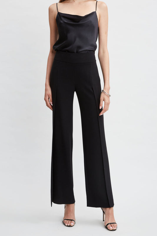 Women Crepe Overlay Slit Pant  | Elie Tahari