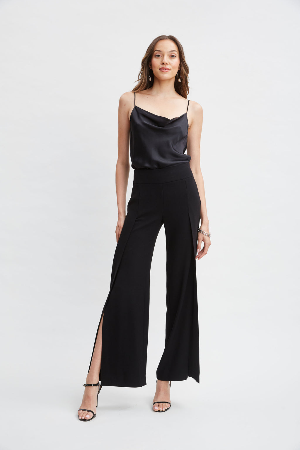Women Crepe Overlay Slit Pant  | Elie Tahari