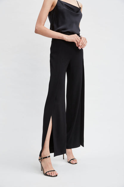 Women Crepe Overlay Slit Pant  | Elie Tahari
