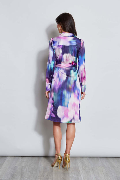 Women Moire Floral Wrap Dress Multi | Elie Tahari