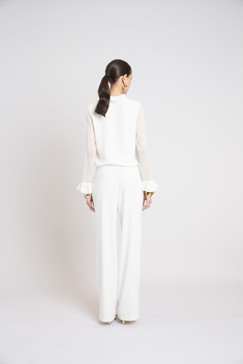 Women Ruffle Silk Shirt  | Elie Tahari