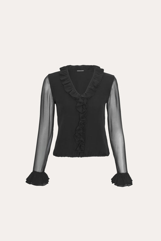 Women Ruffle Silk Shirt  | Elie Tahari