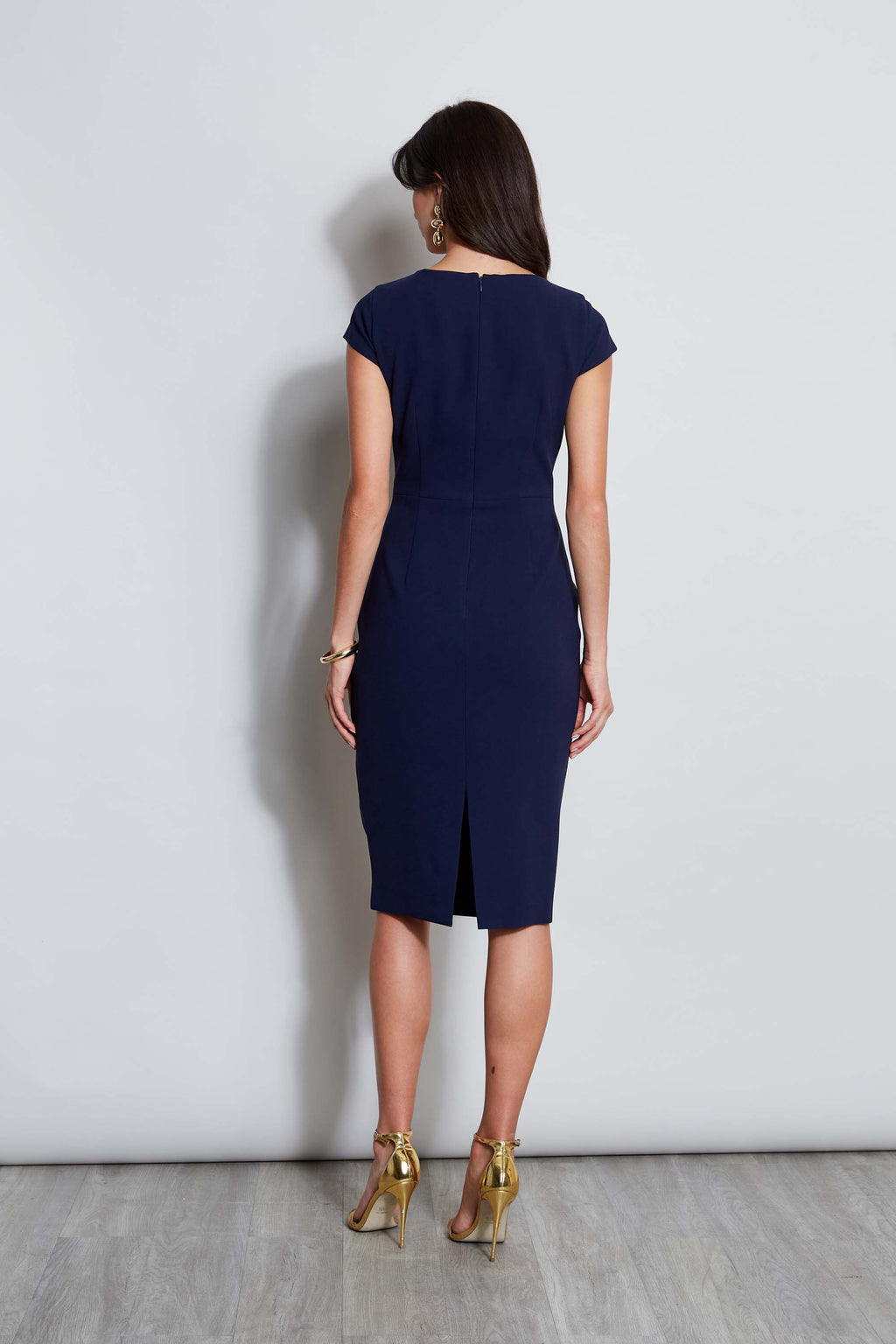 Women Crepe Keyhole Dart Dress Galaxy Navy | Elie Tahari