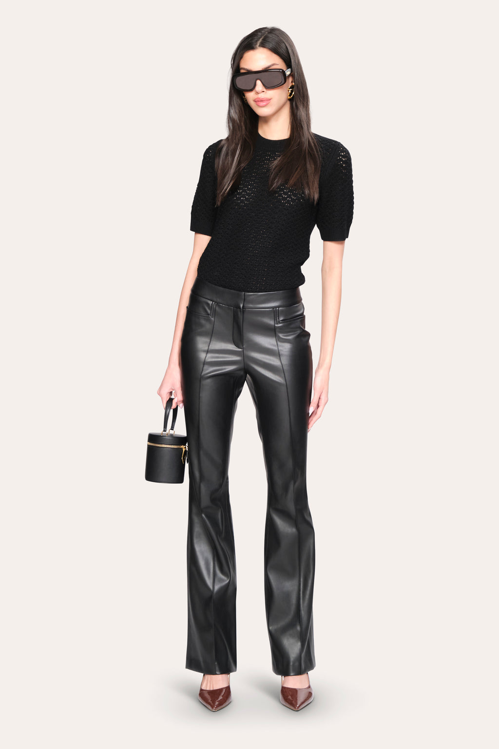Women Caro Vegan Leather Pant Black | Elie Tahari