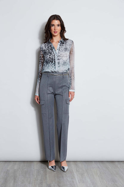 Women Metallic Cargo Pant Metallic Grey | Elie Tahari