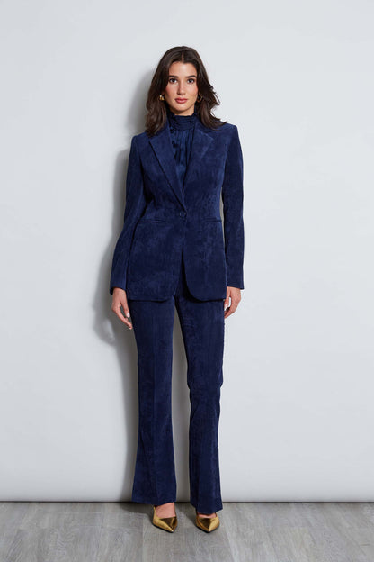 Women Corduroy Single Button Blazer Galaxy Navy | Elie Tahari