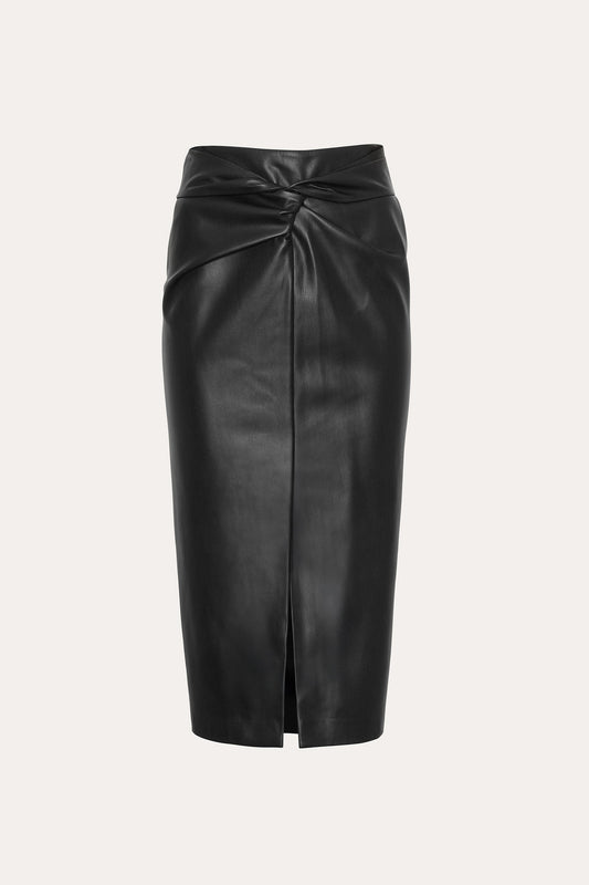 Women Vegan Leather Twist Skirt  | Elie Tahari