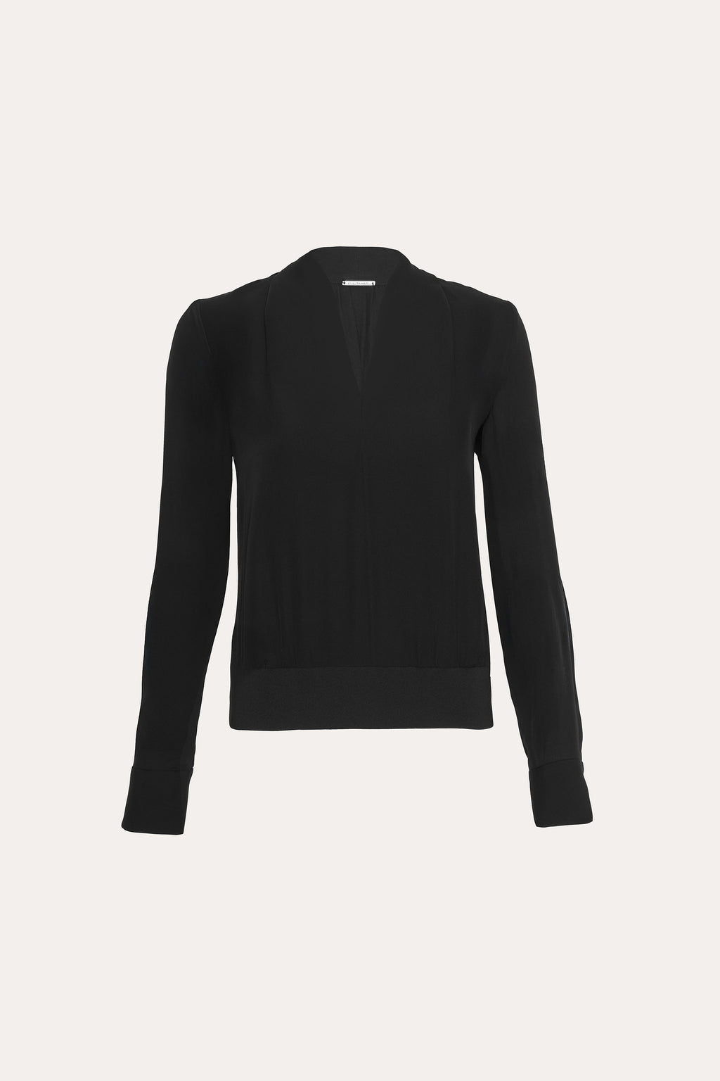 Women Silk Contour Rib Top Black | Elie Tahari