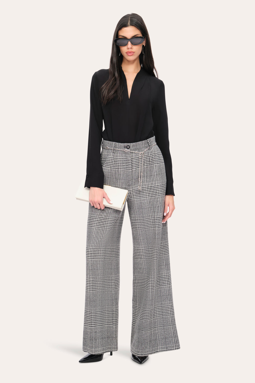 Women Silk Contour Rib Top Black | Elie Tahari
