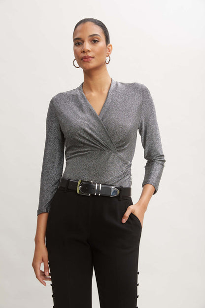 Women Metallic Ruched Knit  | Elie Tahari