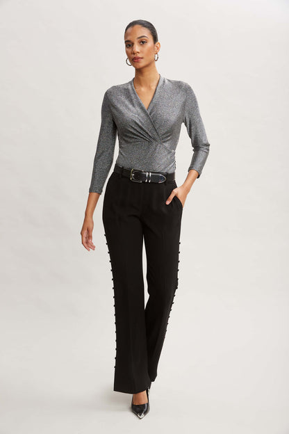 Women Metallic Ruched Knit  | Elie Tahari