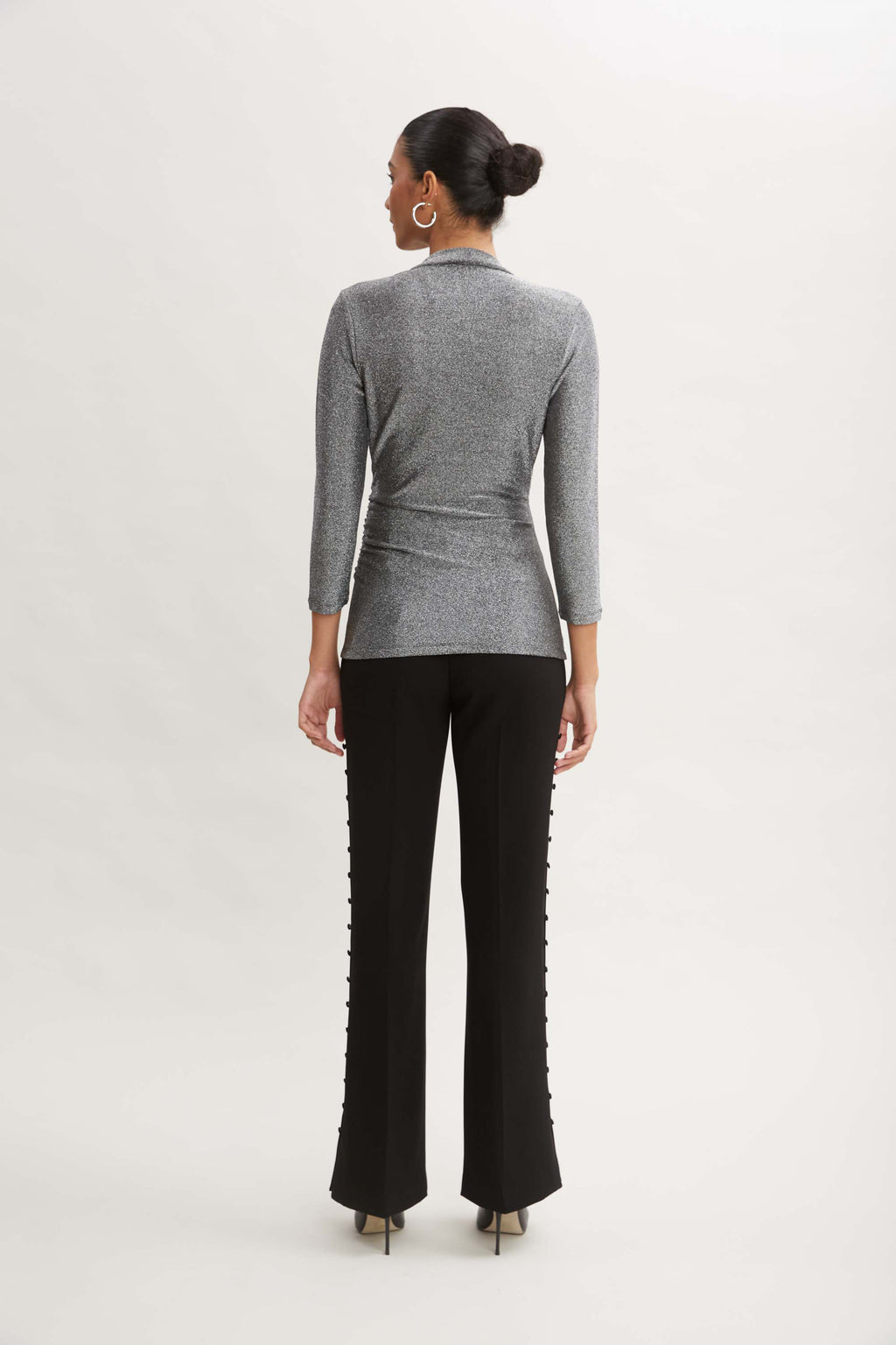 Women Metallic Ruched Knit  | Elie Tahari