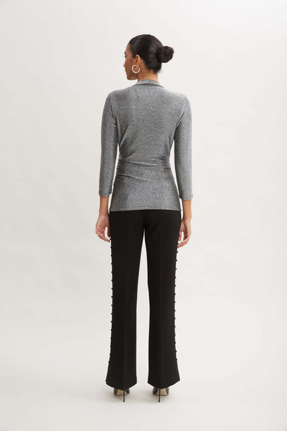Women Metallic Ruched Knit  | Elie Tahari