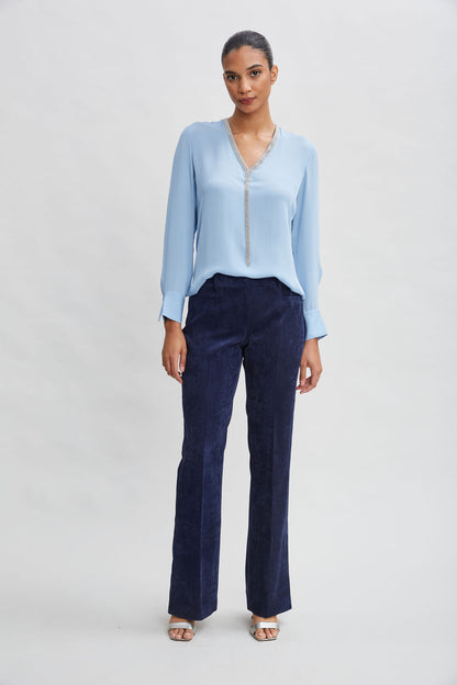 Women Silk Long Sleeve Chain Shirt  | Elie Tahari
