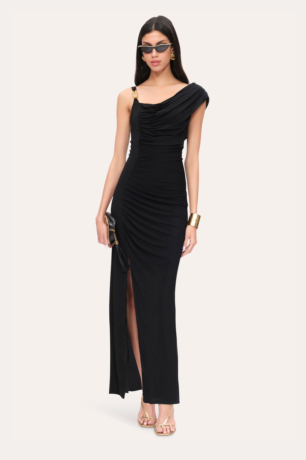 Women Asymmetric Chain Gown Black | Elie Tahari