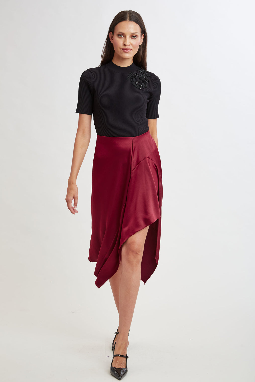 Women Asymmetric Hem Skirt  | Elie Tahari