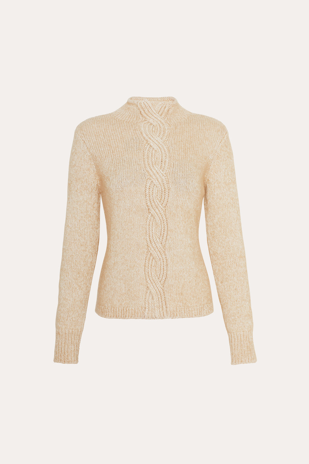 Women Cable Cotton Wool Sweater Toffee Melange | Elie Tahari