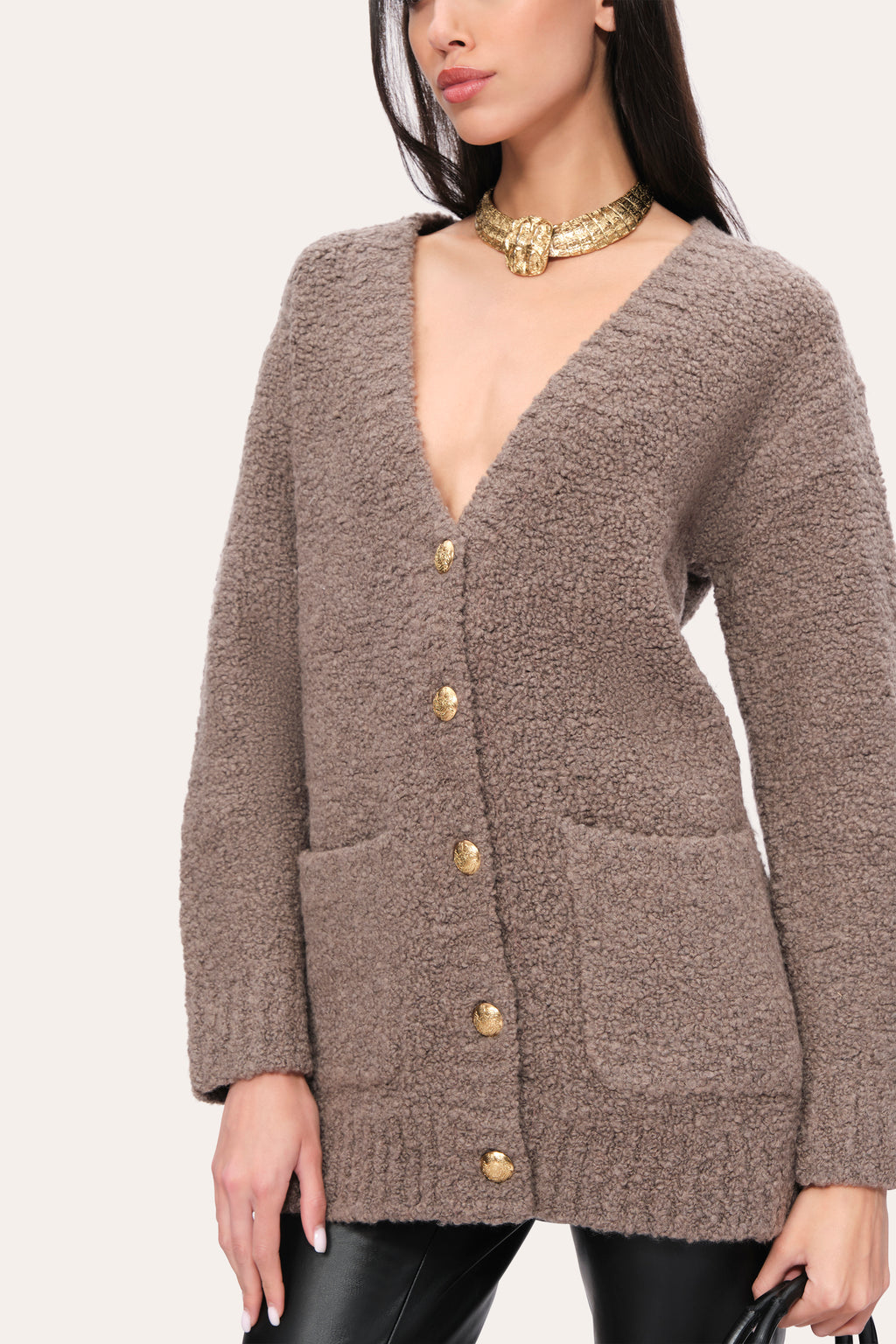 Women Boucle Merino Cardigan  | Elie Tahari
