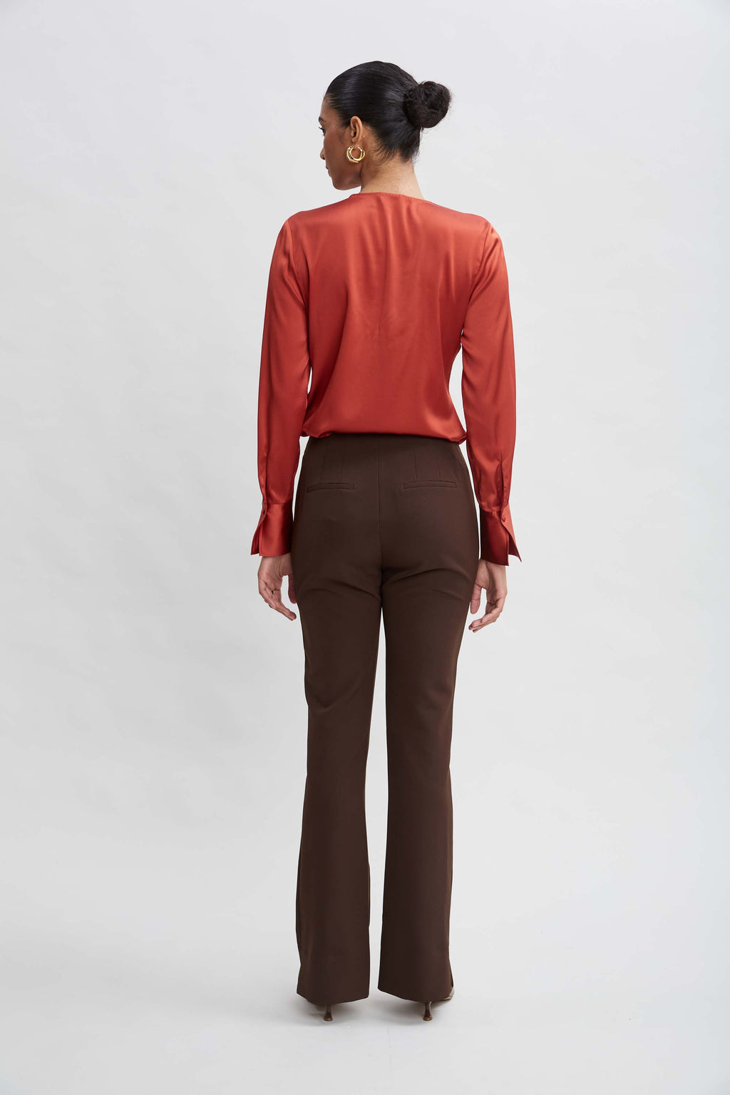 Women Crepe Seam Slit Flare Pant  | Elie Tahari