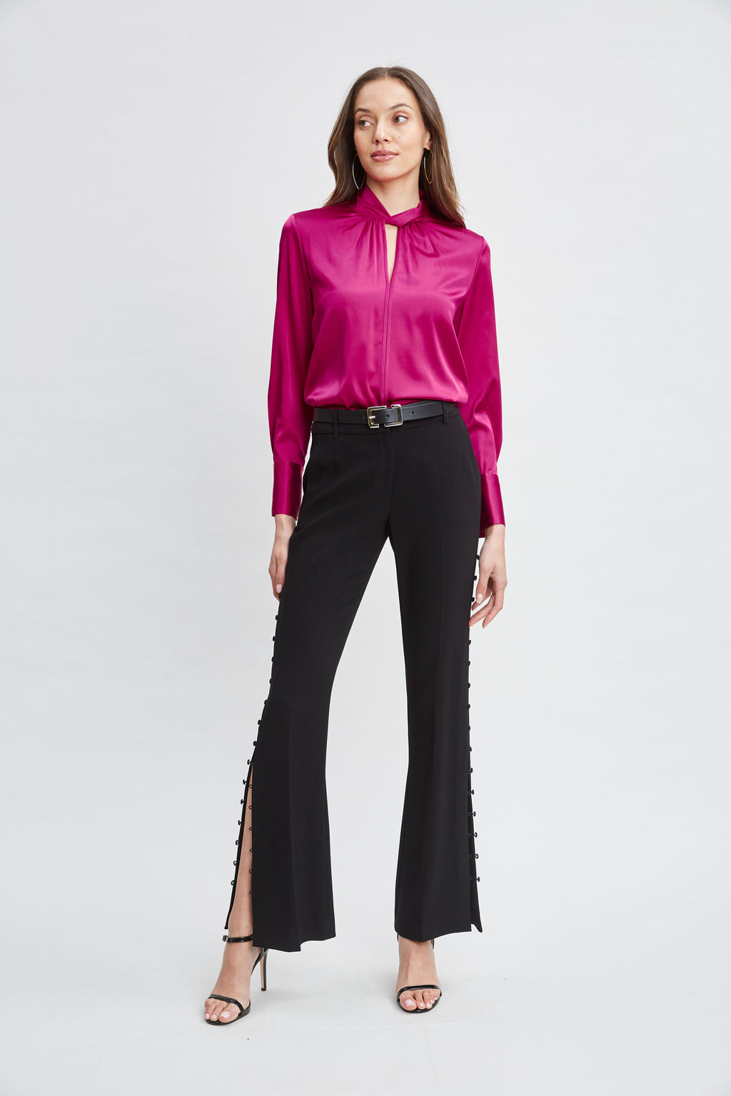 Women Silk Satin Twist Neck Shirt  | Elie Tahari