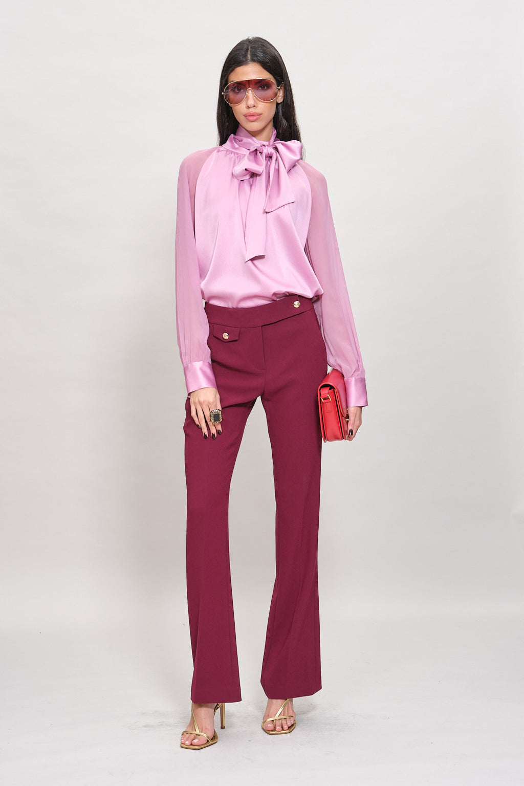 Women Silk Tie Shirt  | Elie Tahari
