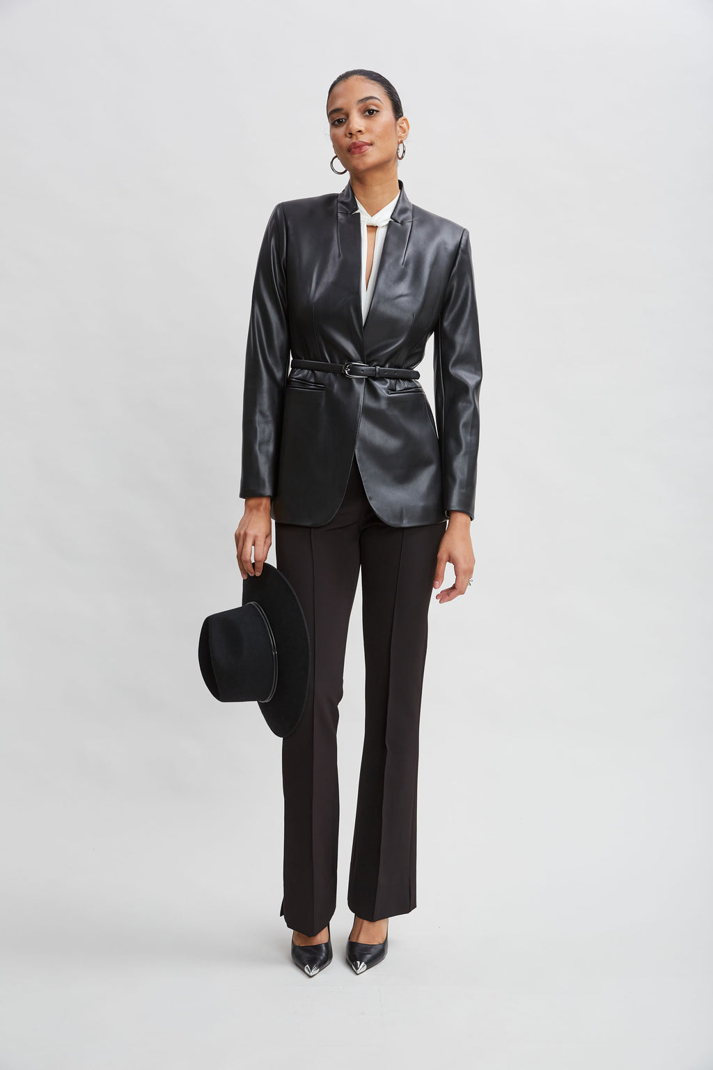 Women Crepe Seam Slit Flare Pant  | Elie Tahari