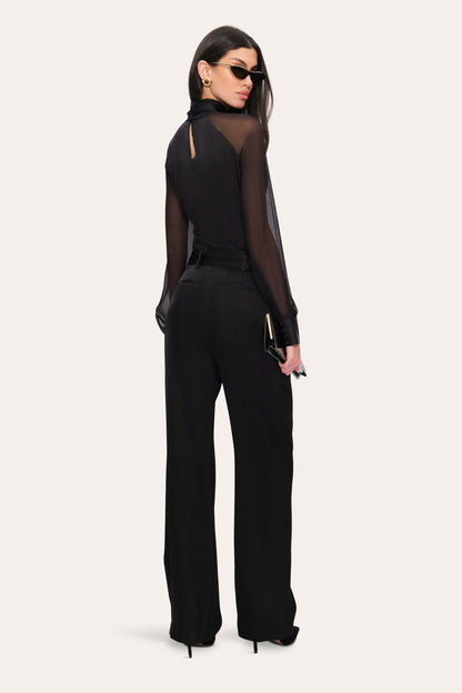 Women Silk Tie Top Black | Elie Tahari