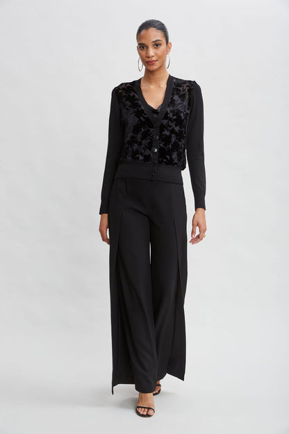 Women Burnout Velvet Cardigan Black | Elie Tahari