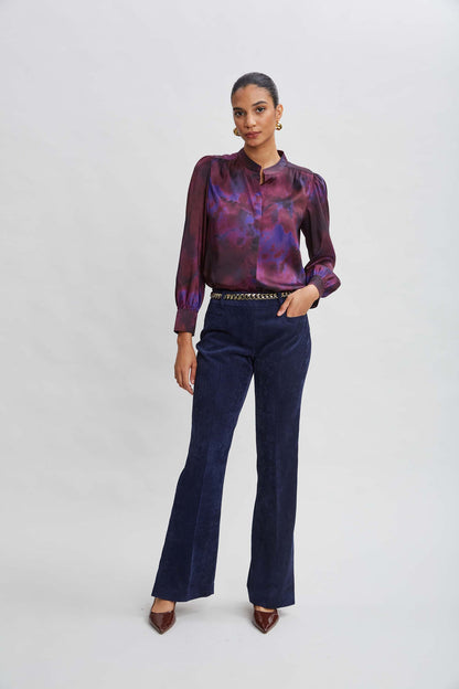 Women Marble Button Down Shirt  | Elie Tahari
