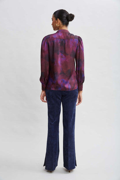 Women Marble Button Down Shirt  | Elie Tahari