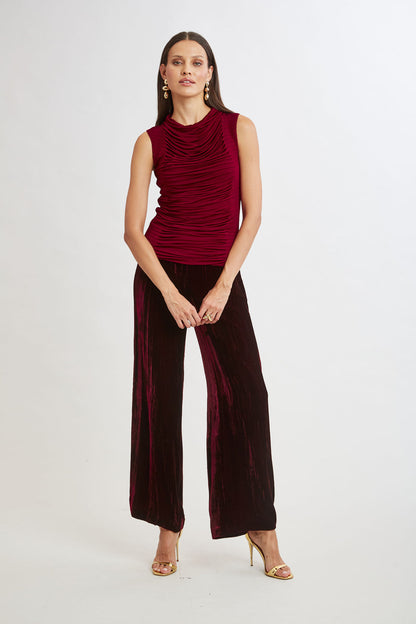 Women Pleat Detail Matte Jersey Knit  | Elie Tahari