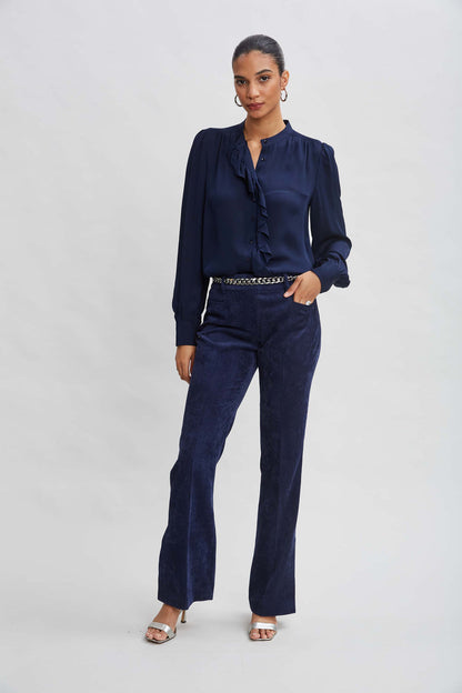 Women Silk Ruffle Button Down Shirt  | Elie Tahari