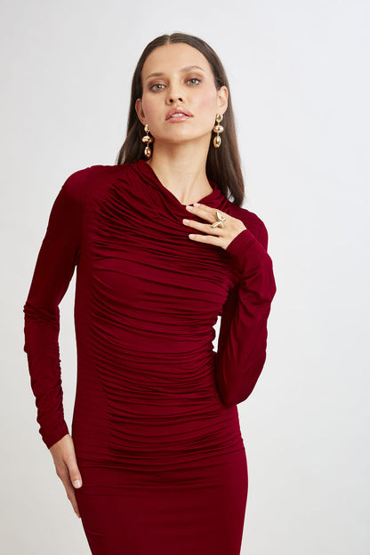 Women Matte Jersey Dress Sangria | Elie Tahari