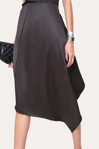 Women Asymmetric Hem Skirt Black | Elie Tahari