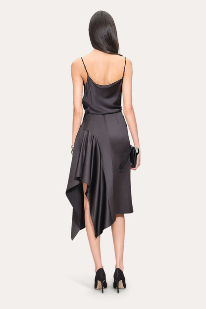 Women Asymmetric Hem Skirt Black | Elie Tahari