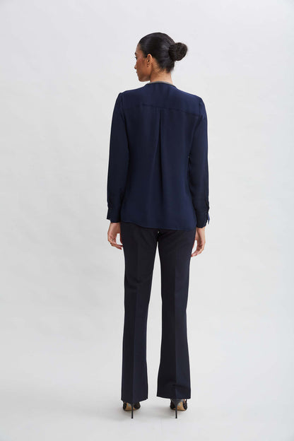 Women Silk Long Sleeve Chain Shirt  | Elie Tahari
