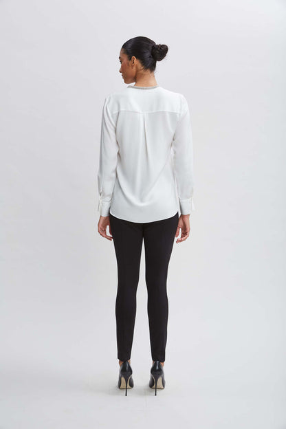 Women Silk Long Sleeve Chain Shirt  | Elie Tahari