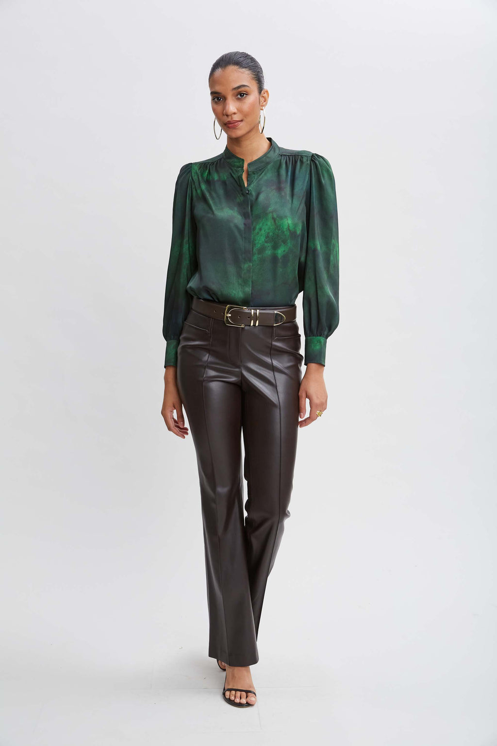 Women Marble Button Down Shirt  | Elie Tahari