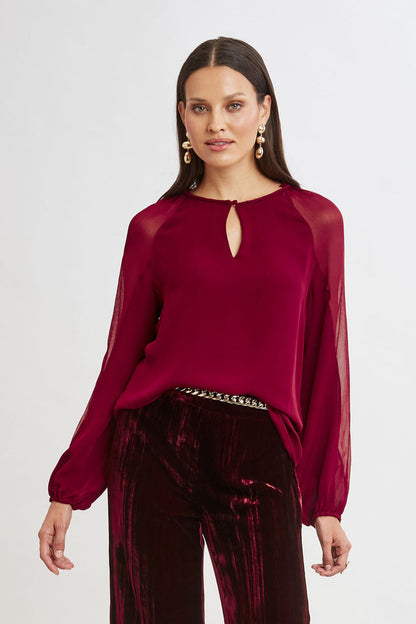 Women Chiffon Combo Georgette Shirt  | Elie Tahari