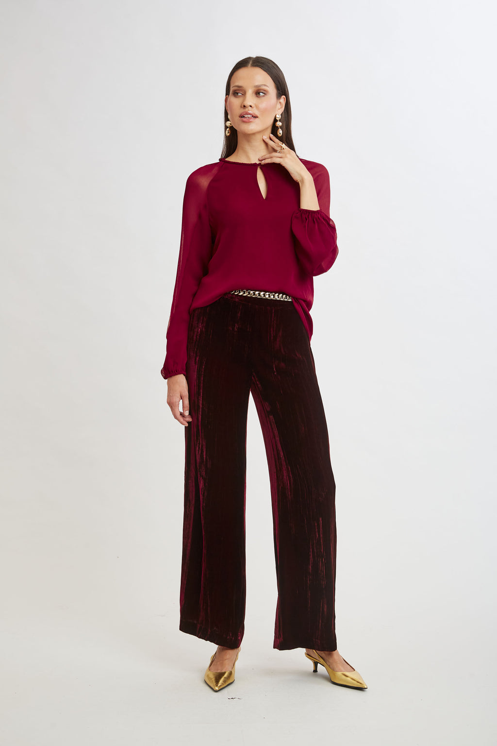Women Chiffon Combo Georgette Shirt  | Elie Tahari