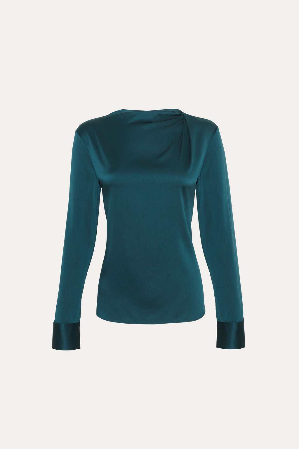Women Silk Draped Top Forest Green | Elie Tahari