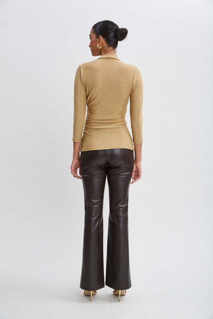 Women Metallic Ruched Knit  | Elie Tahari