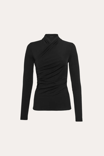 Women Ruched Draped Knit Black | Elie Tahari