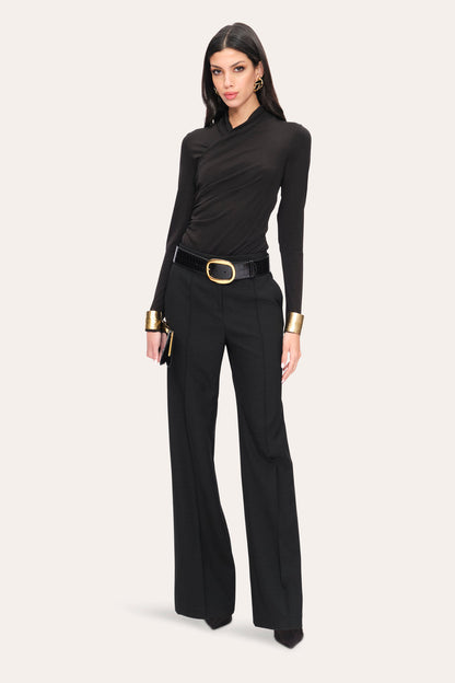 Women Ruched Draped Knit Black | Elie Tahari