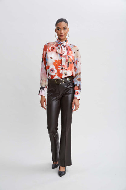 Women Silk Satin Wintergarden Chiffon Sleeve Shirt  | Elie Tahari