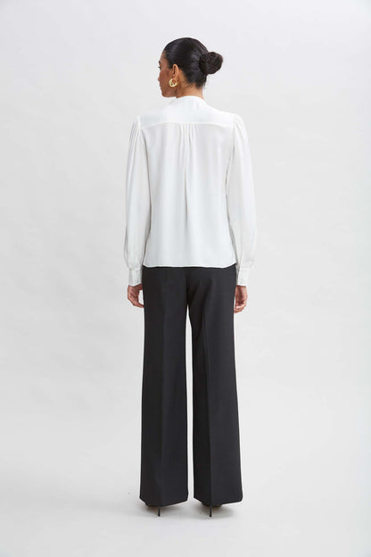 Women Silk Ruffle Button Down Shirt  | Elie Tahari