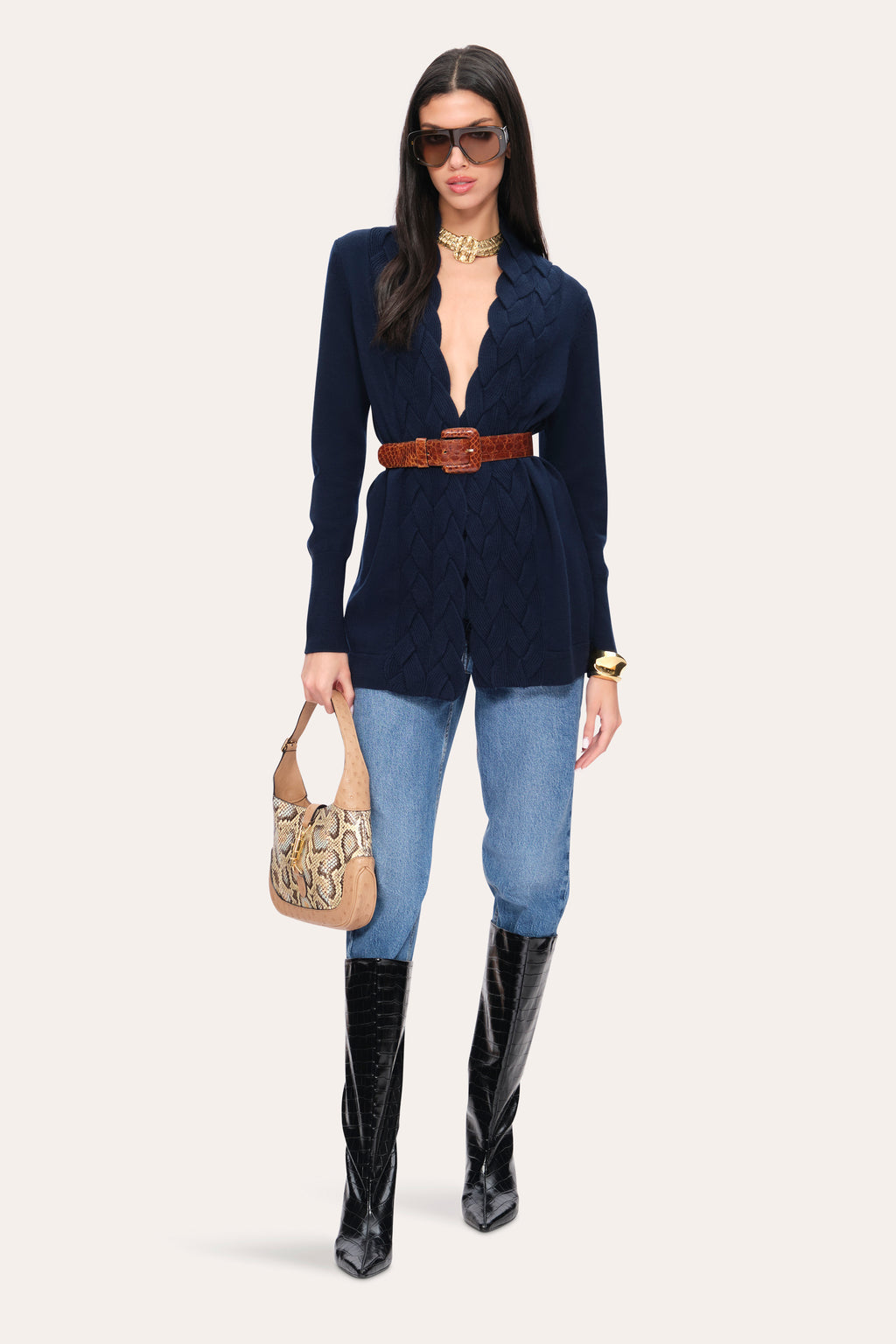 Women Cable Cardigan  | Elie Tahari