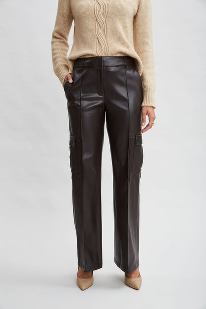 Women Vegan Leather Cargo Pant  | Elie Tahari