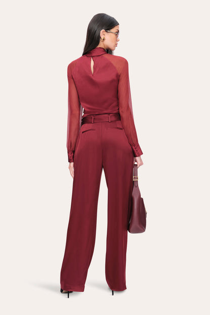 Women Silk Tie Top Sangria | Elie Tahari